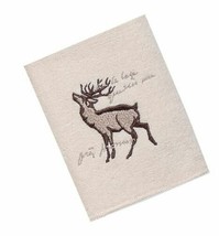 Avanti Deer Lodge Washcloth Facecloth Embroidered 13x13 Ivory Cabin Camp Lodge - $16.54