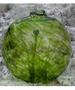 Hanging Glass Ball 6&quot; Diameter Peridot Lime Green Tree Witch Ball (1) #114 - $466.48 MXN
