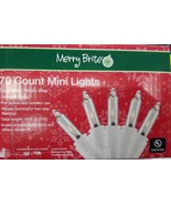 Merry Brite 70 Count Mini Lights, Clear Bulb/white Wire 15ft - £10.24 GBP
