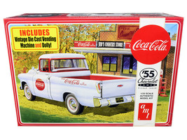 Skill 3 Model Kit 1955 Chevrolet Cameo Pickup Truck Coca-Cola w Vintage Vending - £39.44 GBP