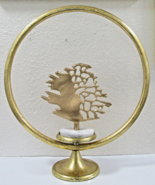 Large Mid-Century Mod Tabletop Brass Ring and Brass Coral on Marble Scul... - €171,73 EUR