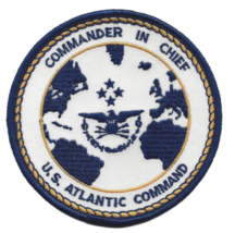 4&quot; Navy Commander In Chief Atlantic Command Embroidered Patch - £23.17 GBP