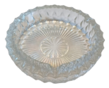Vintage Heavy Crystal Clear Glass Ashtray 7&quot; 3 Slot Starburst Deign EUC - $10.79
