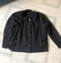 Duluth Trading Co Women&#39;s XL Soft Knit Button Down Jacket Black - $37.07