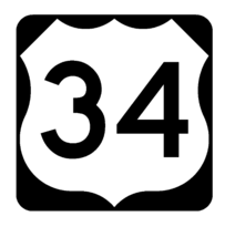 4&quot; us route 34 highway bumper sticker decal usa made - £21.23 GBP