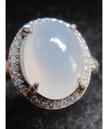 Glassy Ice Lavender Purple Natural Jadeite Jade Cabochon Ring #Type A Ja... - €2.171,08 EUR