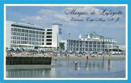 New Jersey Cape May Marquis DE Lafayette Victorian Hotel Beach  Postcard M32 - £2.81 GBP