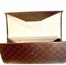 Gucci Insignia Chocolate Brown Leather Eye Glasses Case Made In Italy - $74.80