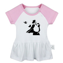 The King Of Michael Jackson Rock Graffiti Print Baby Girl Dresses Infant Clothes - £9.38 GBP