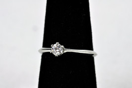 100% Authentic Tiffany & Co. Platinum 950 0.18ct 1P Diamond Ring US Size 6 - $1,087.02