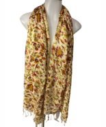  Multicolor Floral Polyester Scarf, Tasseled, 28&quot; x 70&quot; - $9.49