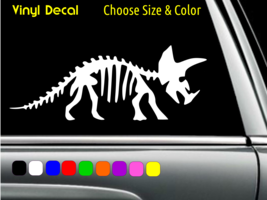 Triceratops Skeletal Dinosaur Decal Laptop Window Sticker CHOOSE SIZE COLOR - £2.23 GBP+