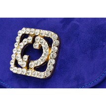 The California Sax Blue Suede Leather Handbag image 4
