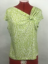 Hearts of Palm Green &amp; White Print Sleeveless Polyester Spandex Top Sz P... - £11.62 GBP