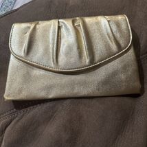 Vintage Avon Polished Gold Evening Bag Clutch Purse 1978 Satin Lined - $10.88
