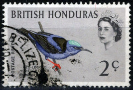 ZAYIX -British Honduras 168b used Wmk sideways Honeycreeper Bird 041123-S143 - £1.19 GBP