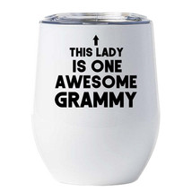 Awesome Grammy Tumbler 12oz Funny Ladies Wine Glass Christmas Gift For Cute Mom - £17.96 GBP