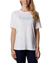 Columbia Womens Plus Size Graphic-Print T-Shirt White Floral Brand Logo Size 2X - £27.13 GBP