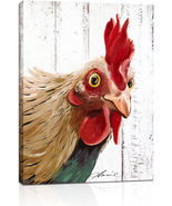 Rooster Kitchen Decor Wall Art - Abstract Farmhouse Chicken Canvas Paint... - £16.85 GBP