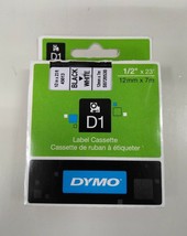 DYMO Standard D1 Labeling Tape Black print on White 1/2&#39;&#39; W x 23&#39; L 4501 - £11.64 GBP