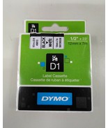 DYMO Standard D1 Labeling Tape Black print on White 1/2&#39;&#39; W x 23&#39; L 4501 - £11.61 GBP