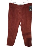 Dickies Men&#39;s Pants Corduroy Regular Fit Front Slash Pockets Burgundy 38X32 NWT - $59.39