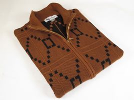 Mens SILVERSILK Fancy Thick Sweater Jacket Zipper Pockets Mock Neck 4202 Brown image 11