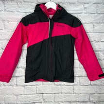 Columbia Girls Interchange Coat Black Pink Fleece Zip Out Liner Size S (8) Hood - £35.15 GBP
