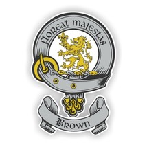 Clan Brown Scottish Family Shield  Decal - £3.12 GBP+
