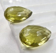 Lemon Quartz Teardrop 2 Pc 31 Ct Loose Semi Precious Gemstone Earring Designing - £40.37 GBP