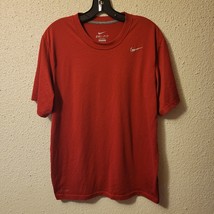 Nike Dri-Fit Men’s L Large Red Short Sleeve Logo Athletic T-Shirt - £5.99 GBP