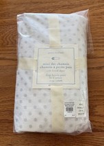 Pottery Barn Baby Kids Luxe Chamois Crib Fitted Sheet Grey Pin Dots NWT soft - $24.72