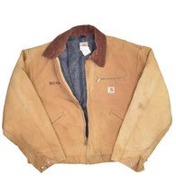 Vintage Carhartt Detroit Jacket Men 48 Brown Ruger Blankey Lined Canvas Workwear - £171.13 GBP