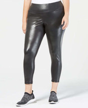 allbrand365 designer Womens Plus Size Shiny Cropped Leggings size 2X Color Black - £30.27 GBP