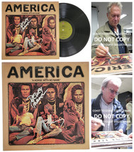 Dewey Bunnell Gerry Beckley signed America album vinyl record COA exact ... - £259.96 GBP