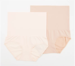 Breezies Set of 2 Modern Cotton Seamless High-Waisted Shaping Briefs- ME... - $15.39