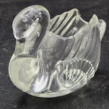 Clear Glass Crystal Swan Toothpick Holder Salt Cellar Home Decor Vintage Art - £11.45 GBP