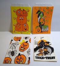 Halloween Candy Trick Or Treat Bags Pumpkins Haunted House Witch Spider Moon (4) - £11.58 GBP