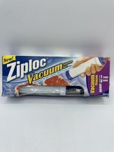 Ziploc Vacuum Starter Kit Hand Pump With 3 Freezer Quart Bags Discontinu... - $16.82