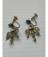 Vintage Gold Tone Dangle Drop Clip On Earrings Estate  Fashion Jewelry F... - $14.85