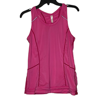 Lucy Activewear Tank Top Jersey Size Small Pink Striped Athleisure Womens - £14.78 GBP
