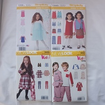 4 Unused Uncut Simplicity Sewing Patterns Girls Size 3 4 5 6 7 8 Dress Jumper + - $18.00