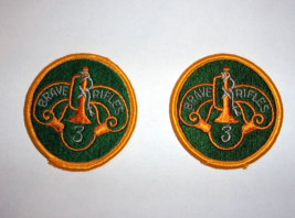 2 QTY Military Patch Army 3rd Armored Calvary Brave Rifles Green Gold Sew On - £8.24 GBP