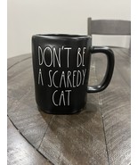 Rae Dunn &quot;DON&#39;T BE A SCAREDY CAT&quot; Coffee Mug Black Matte Halloween - $18.04 CAD