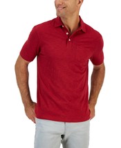 Club Room Men&#39;s Regular-Fit Slub Textured Polo Shirt Karanda Red-XL - $16.99