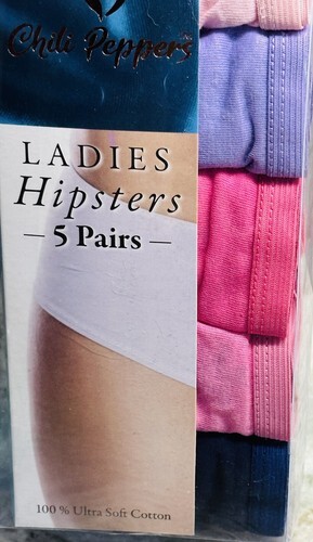 Chili Peppers Ladies 5 Hipsters Size 6 100% Ultra Soft Cotton. Hi Cut - $29.58 Chili Peppers Ladies 5 Hipsters Size 6 100% Ultra Soft Cotton. Hi Cut - $29.58