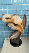 double  Eagle Head  Feather Resin  Bust Statue Wild Animal Decoration Figurine - £28.48 GBP