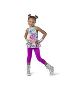 Costume Gallery Medium Child Hologram Capri Unitard Bright Multicolor 80s - $26.75 CAD