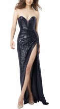 Jovani Strapless Sequin Gown High Slit Size 10 - $457.38 CAD