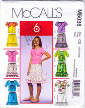 2006 Child&#39;s Shrug, Tank Top &amp; Skirts Pattern 5038-m Sizes 12-14-16 UNCUT - $12.00